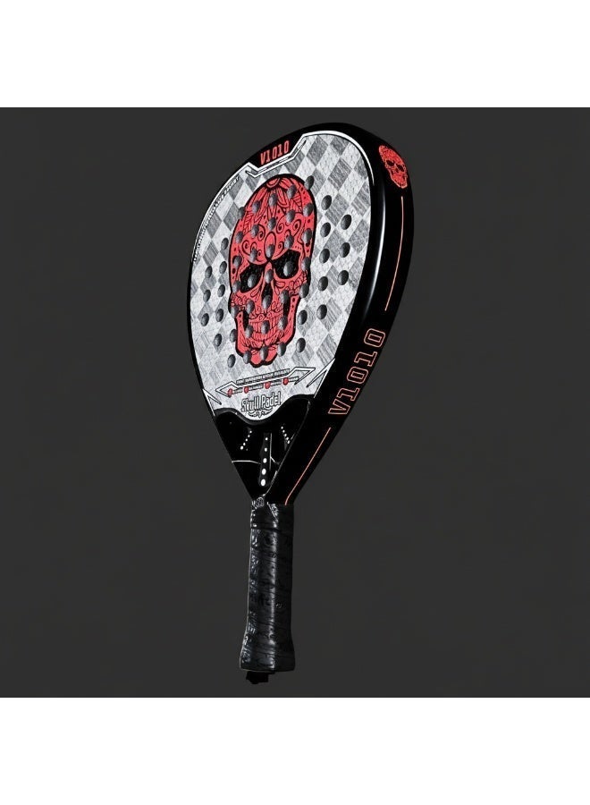Skull Padel PADEL RACKET | V1010 RED BLACK 18K  CARBON with COVER | For Advanced Players - Image 3